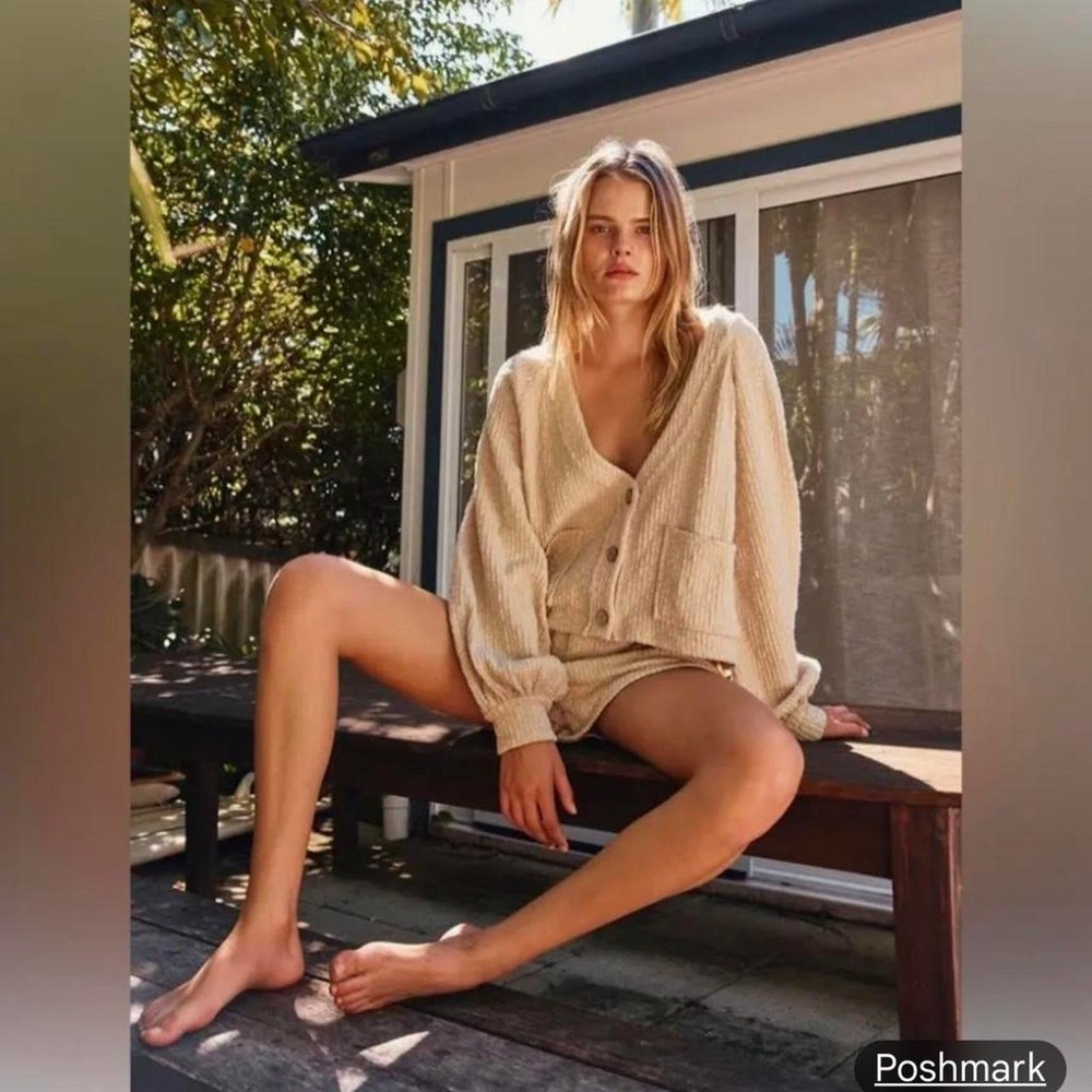 Free People Beach Oasi cream cardigan with pockets size XS